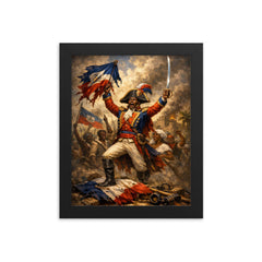 Jean Jacques Dessalines at Haitian independence proclamation framed print on a plain backdrop in size 8"x10".
