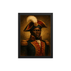 Jean Jacques Dessalines framed print on a plain backdrop in size 12"x16".