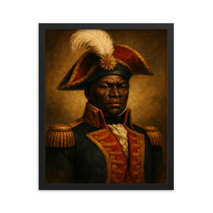 Jean Jacques Dessalines framed print on a plain backdrop in size 16"x20".