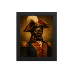 Jean Jacques Dessalines framed print on a plain backdrop in size 8"x10".