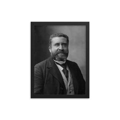 Jean Jaures framed print on a plain backdrop in size 12"x16".