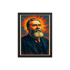 Jean Jaures framed print on a plain backdrop in size 12"x16".