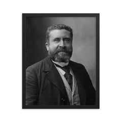 Jean Jaures framed print on a plain backdrop in size 16"x20".