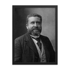 Jean Jaures framed print on a plain backdrop in size 18"x24".