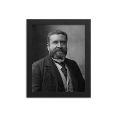 Jean Jaures framed print on a plain backdrop in size 8"x10".