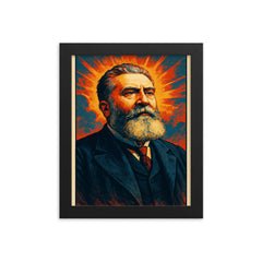 Jean Jaures framed print on a plain backdrop in size 8"x10".