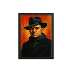 Jean Moulin framed print on a plain backdrop in size 12"x16".