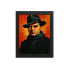 Jean Moulin framed print on a plain backdrop in size 8"x10".