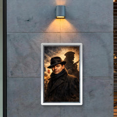 Jean Moulin in hat and Resistance shadow poster 2