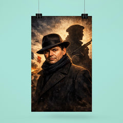 Jean Moulin in hat and Resistance shadow poster 6