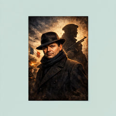 Jean Moulin in hat and Resistance shadow poster 8