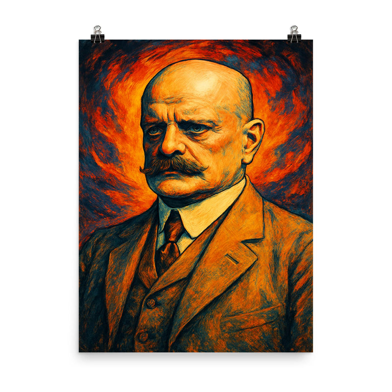 Jean Sibelius poster on a plain backdrop in size 8