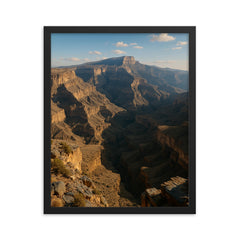 Jebel Shams Grand Canyon of Oman Oman framed print on a plain backdrop in size 16"x20".