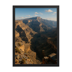Jebel Shams Grand Canyon of Oman Oman framed print on a plain backdrop in size 18"x24".