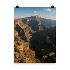 Jebel Shams Grand Canyon of Oman Oman poster on a plain backdrop in size 8"x10".