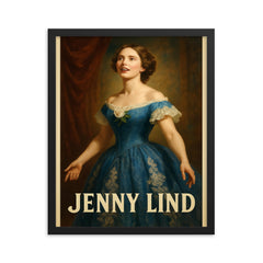 Jenny Lind framed print on a plain backdrop in size 16"x20".