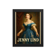 Jenny Lind framed print on a plain backdrop in size 8"x10".