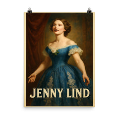 Jenny Lind poster on a plain backdrop in size 8"x10".