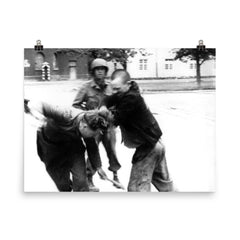 Jewish Prisoner Attacking German Guard, 1945 poster on a plain backdrop in size 8"x10".
