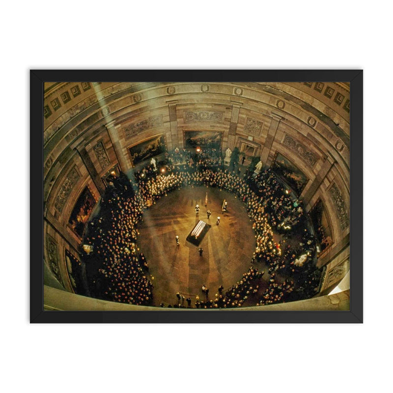 JFK's Funeral at the Capitol, November 1963 framed print on a plain backdrop in size 18
