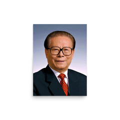 Jiang Zemin poster on a plain backdrop in size 12"x16".