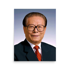 Jiang Zemin poster on a plain backdrop in size 16"x20".