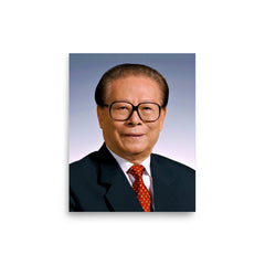 Jiang Zemin poster on a plain backdrop in size 8"x10".