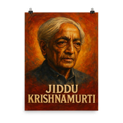 Jiddu Krishnamurti poster on a plain backdrop in size 8"x10".