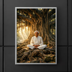 Jiddu Krishnamurti under enormous banyan tree poster 5
