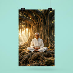 Jiddu Krishnamurti under enormous banyan tree poster 6