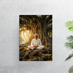 Jiddu Krishnamurti under enormous banyan tree poster 7