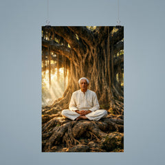 Jiddu Krishnamurti under enormous banyan tree poster 9