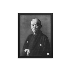 Jigoro Kano framed print on a plain backdrop in size 12"x16".