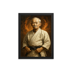 Jigoro Kano framed print on a plain backdrop in size 12"x16".