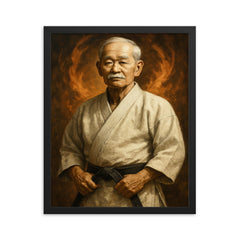 Jigoro Kano framed print on a plain backdrop in size 16"x20".