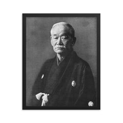Jigoro Kano framed print on a plain backdrop in size 16"x20".