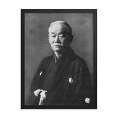 Jigoro Kano framed print on a plain backdrop in size 18"x24".