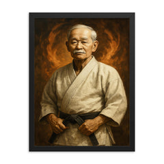 Jigoro Kano framed print on a plain backdrop in size 18"x24".