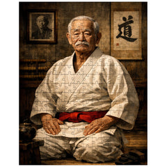 Jigoro Kano in austere dojo portrait jigsaw puzzle
