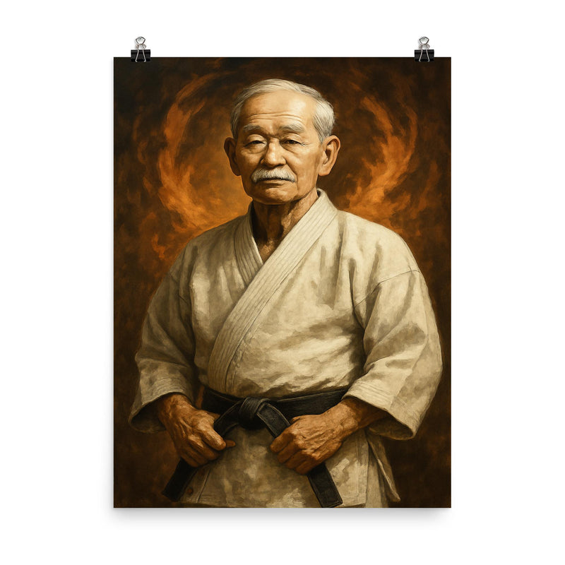 Jigoro Kano poster on a plain backdrop in size 8