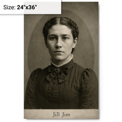 Jill Jim metal print on a plain backdrop in size 24"x36".