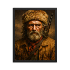 Jim Bridger portrait framed print on a plain backdrop in size 16"x20".