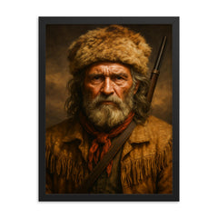 Jim Bridger portrait framed print on a plain backdrop in size 18"x24".