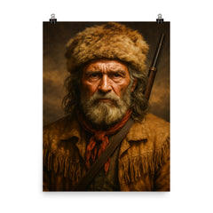 Jim Bridger portrait poster on a plain backdrop in size 8"x10".