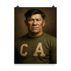 Jim Thorpe portrait poster on a plain backdrop in size 8"x10".