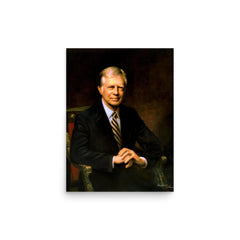 Jimmy Carter Official Portrait poster on a plain backdrop in size 12"x16".