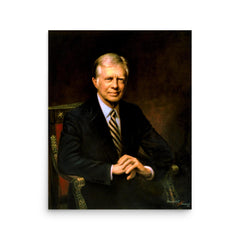 Jimmy Carter Official Portrait poster on a plain backdrop in size 16"x20".