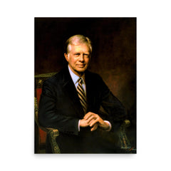 Jimmy Carter Official Portrait poster on a plain backdrop in size 18"x24".