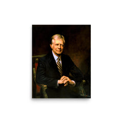 Jimmy Carter Official Portrait poster on a plain backdrop in size 8"x10".