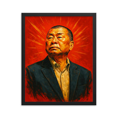 Jimmy Lai framed print on a plain backdrop in size 16"x20".